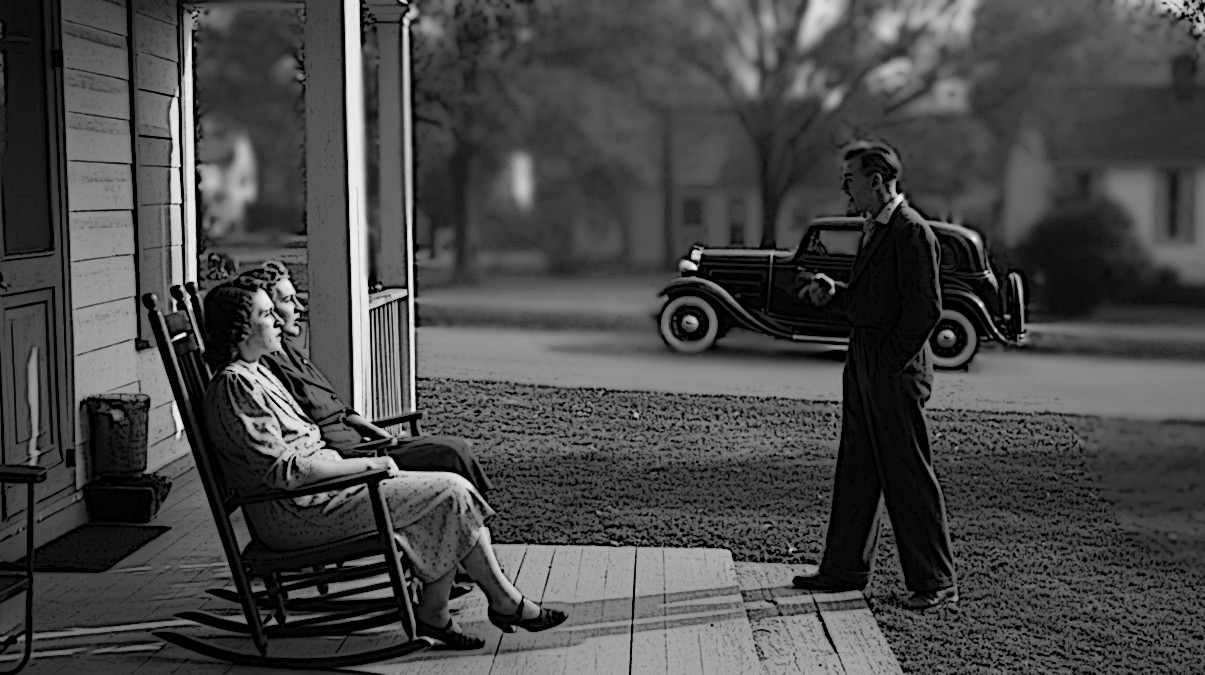 AI generated image based on prompt from the story of the 1947 murder of Mable Barnes.