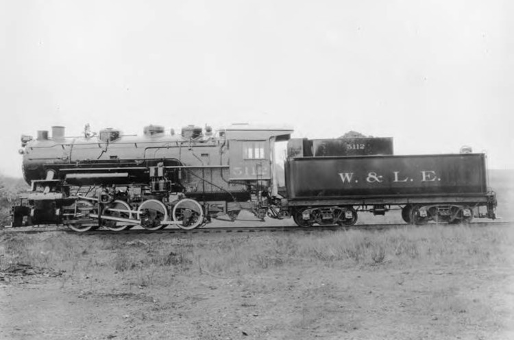 Locomotive No. 5112 0-8-0, Wheeling and Lake Erie Railroad, 1905. (Source: Cleveland State University. Michael Schwartz Library. Special Collections)