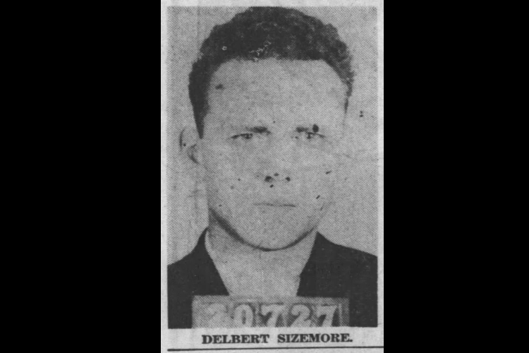 Early mugshot of Delbert Sizemore, c. 1930s. (Source: newspapers.com)