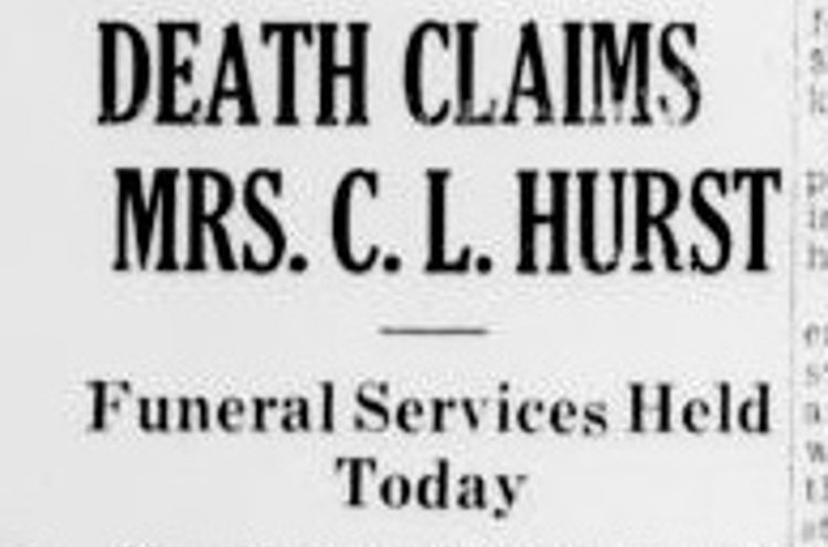 New Philadelphia, Ohio newspaper headline reporting the death of Maggie Hurst, July 1936. (Source: newspaperarchive.com)
