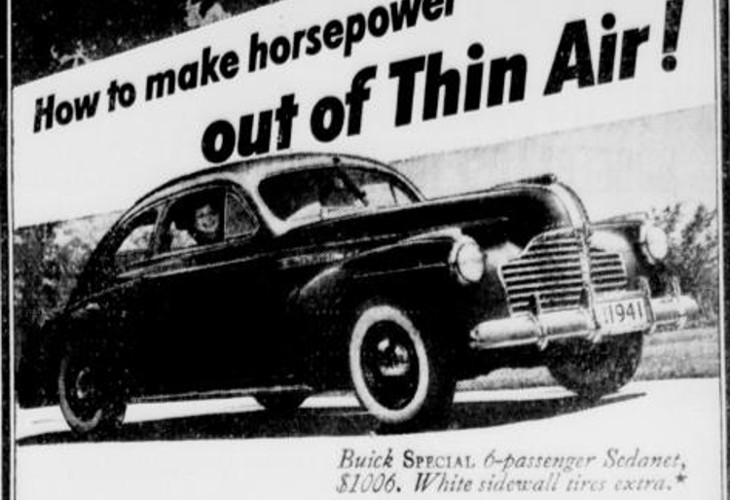 Image of a 1940s era Buick sedan. (Source: newspaperarchive.com)