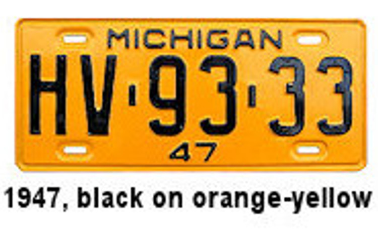 1947 Michigan license plate. (Source: worldlicenseplates.com)