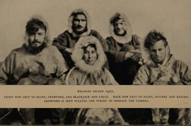 The five participants in the 1921-1923 Wrangel Island expedition, including Fred Maurer. (Source: "The Adventure of Wrangel Island" by Vilhjalmur Stefansson via archive.org)