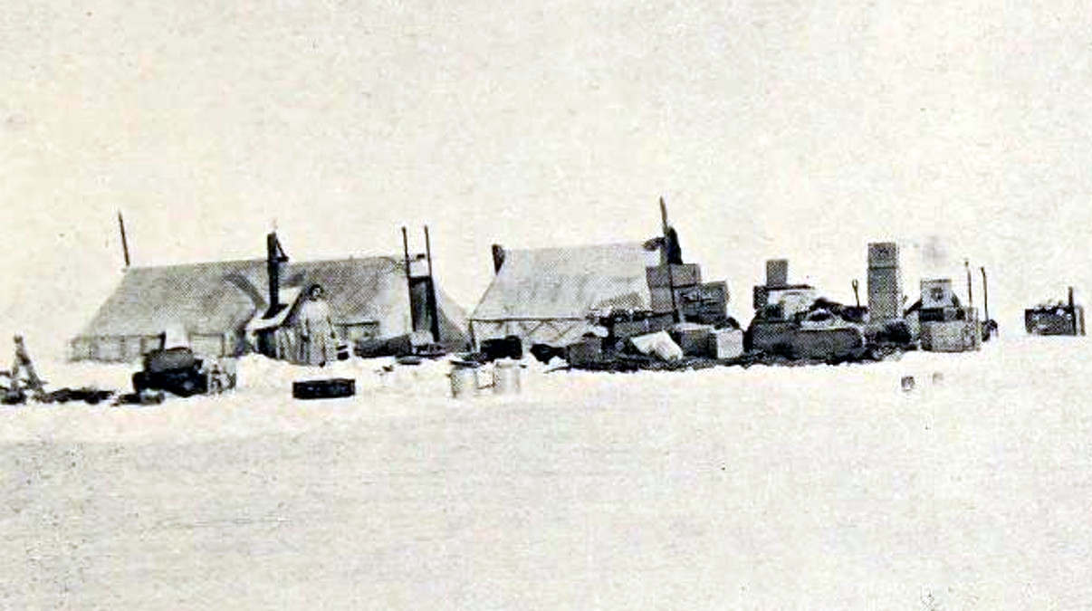 The Wrangel Island Camp, c. 1921. (Source: "The Adventure of Wrangel Island" by Vilhjalmur Stefansson via archive.org)