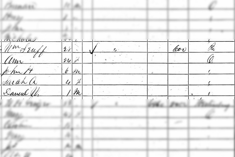 The William Senff family recorded on the 1860 census for Stark County, Ohio. (Source: familysearch.org)