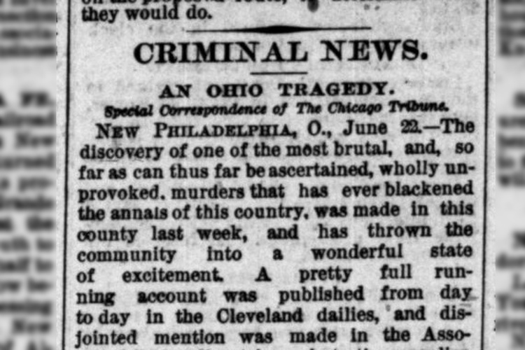 News of the Mary Senff murder reported in the Chicago Daily Tribune, June 1880. (Source: archive.org)