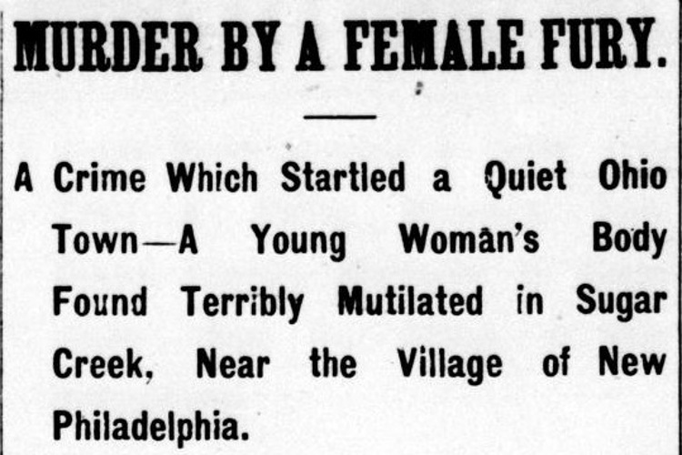 Newspaper headline on the killing of Mary Senff in an issue of the National Police Gazette of New York City, July 1880. (Source: archive.org)