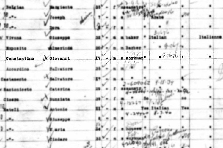 John Constantino recorded on the passenger list for the SS Mexico upon its arrival in New York, September 1920. (Source: familysearch.org)