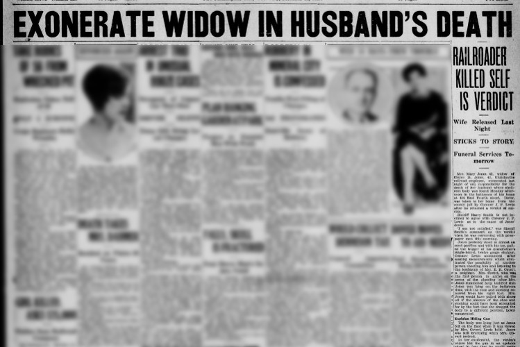 New Philadelphia, Ohio newspaper article about the exoneration of Mary Jones by Coroner Lewis, December 1929. (Source: newspaperarchives.com)