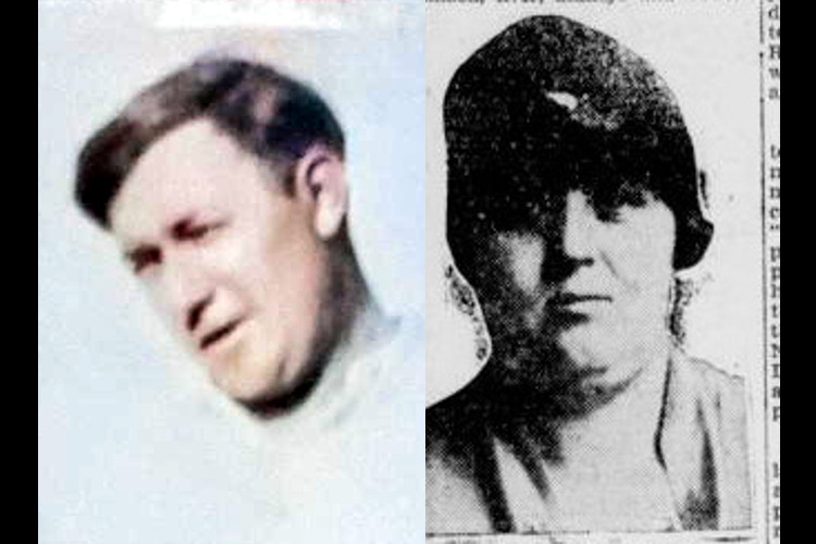 Leo Byers and Helen Smith, c. 1925 (Source: ancestry.com (L) and newspaperarchive.com (R)).