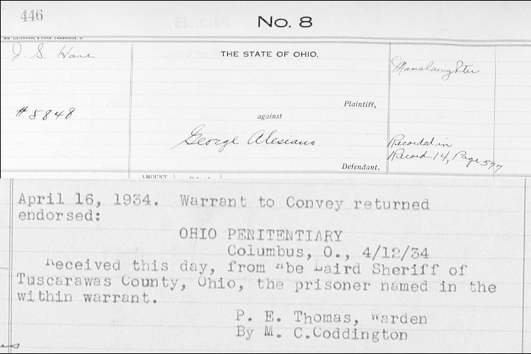 Detail from the criminal case file of George Alesiano, April 1934. (Source: familysearch.org)