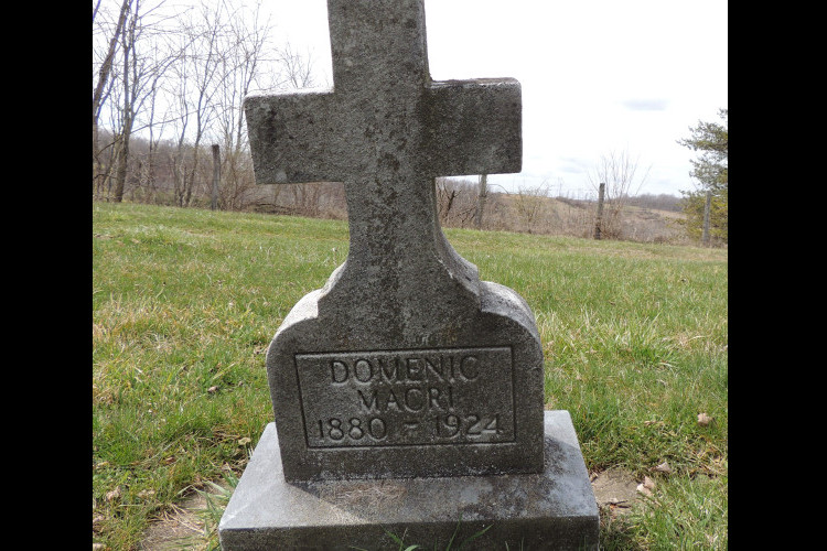 Domenico Macri's headstone at St. Mary's Cemetery in Lafferty, Ohio, 2018. (Source: findagrave.com)