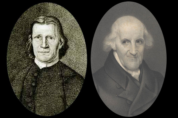 Rev. David Zeisberger (L) and Benjamin Mortimer (R). (Sources: wikipedia.com and artgallery.yale.edu)