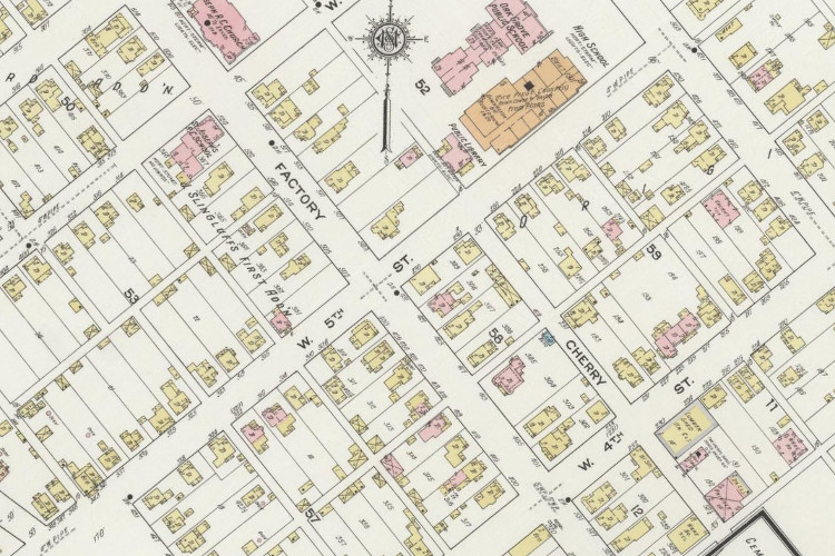 The neighborhood where Albert J. Bates was last seen alive in Dover, Ohio. (Source: loc.gov)