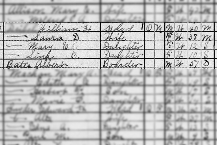 Albert Bates recorded on the 1920 census for Tuscarawas County, Ohio. (Source: familysearch.org)
