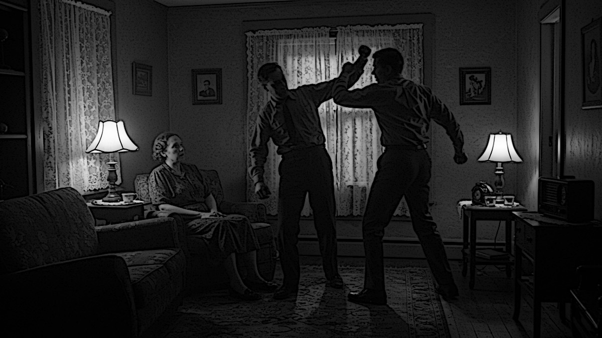 AI generated image depicting the scene at the Stanley home the night of November 9, 1935. (Source: Microsoft Designer)