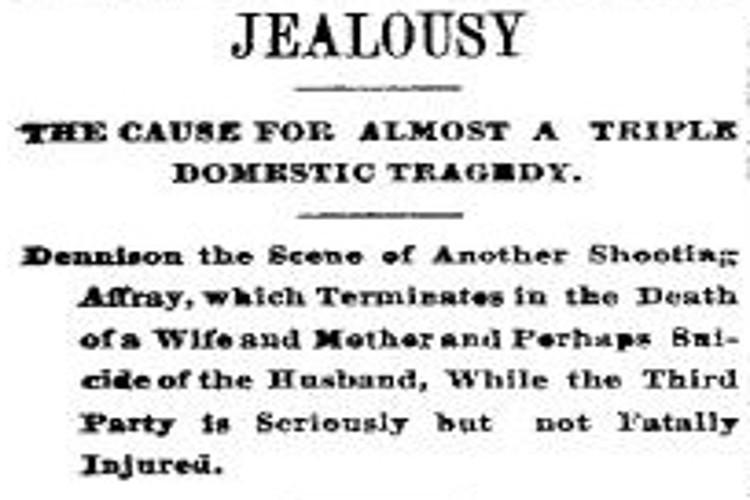 Headline for a story on the murder of Ruth Moore from the New Philadelphia, Ohio newspaper, April 1892. (Source: newspaperarchive.com)