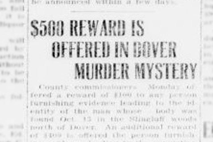 New Philadelphia, Ohio newspaper article about the reward offered for information on the murder of Salvatore Favazzo, November 1917. (Source: newspaperarchive.com)
