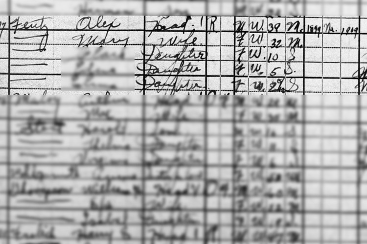 The Feutz family recorded on the 1920 census for Dover, Ohio. (Source: familysearch.org)