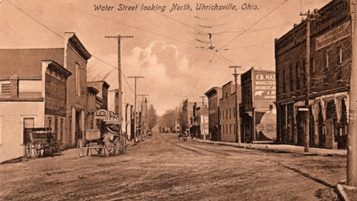 Early 20th century postcard image of Uhrichsville, Ohio. (Source: ebay.com)