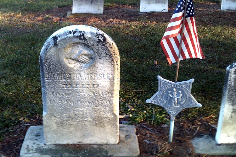 James Hammersley's headstone in Union Cemetery, Port Washington, Ohio, 2015. (Source: findagrave.com)