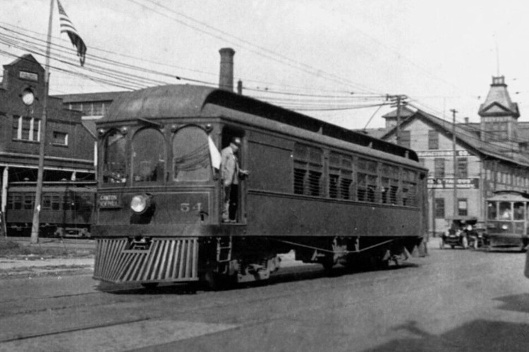 Undated photograph of a interurban car of the Northern Ohio Traction & Light Company railway. (Source: eBay.com)