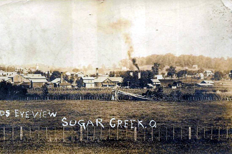 Postcard image of Sugarcreek, Ohio, c. 1910. (Source: ebay.com)