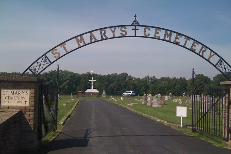 St. Mary's Cemetery in Dennison, Ohio where Antonio Sinibaldi is buried, 2010. (Source: findagrave.com)