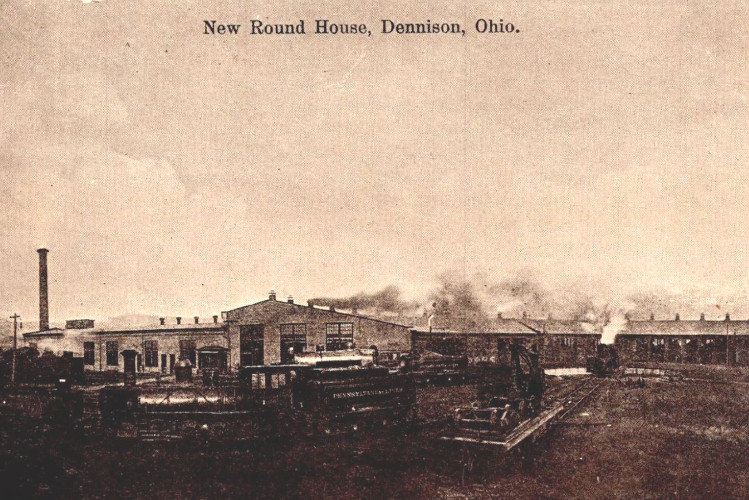 Postcard of the Dennison Roundhouse, c. 1915. (Source: ebay.com)