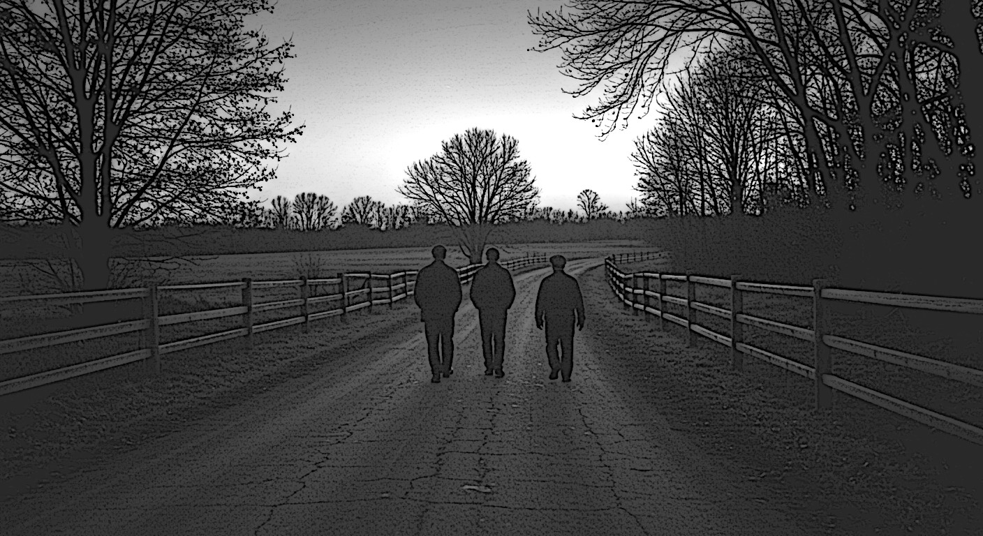 AI generated image depicting the victim and suspects walking down the road together in November 1919, 2025. (Source: ImageFX)