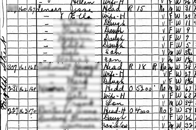 The Lenarz family recorded on the 1930 census and living on West 8th Street in Dover, Ohio. (Source: familysearch.org)