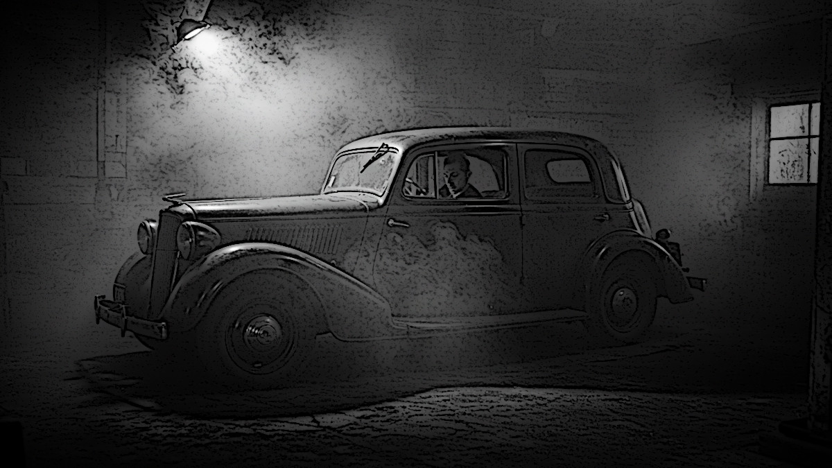 AI generated image depicting Harvey Decker unconscious in his car, 2025. (Source: ImageFX)