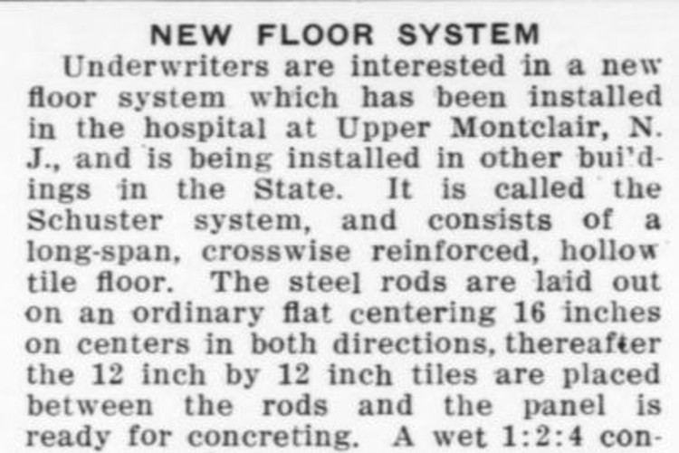Description of the Schuster System found in an insurance underwriter's publication, April 1915. (Source: archive.org)