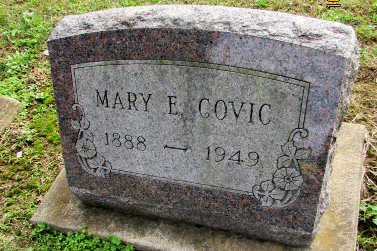 Mary Covic's headstone in Union Cemetery, Port Washington, Ohio, 2016. (Source: findagrave.com)