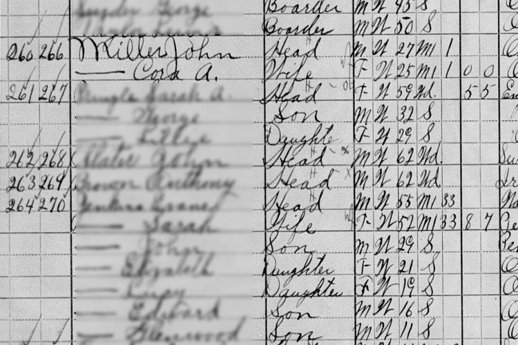 John and Cora Miller recorded on the 1910 census in Fairfield Township, Tuscarawas County, Ohio. (Source: familysearch.org)
