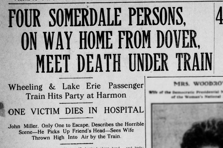 New Philadelphia, Ohio newspaper article on the accident, October 1912. (Source: newspapers.com)