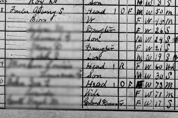The Fowler family recorded on the 1920 census for Goshen Township, Tuscarawas County. (Source: familysearch.org)