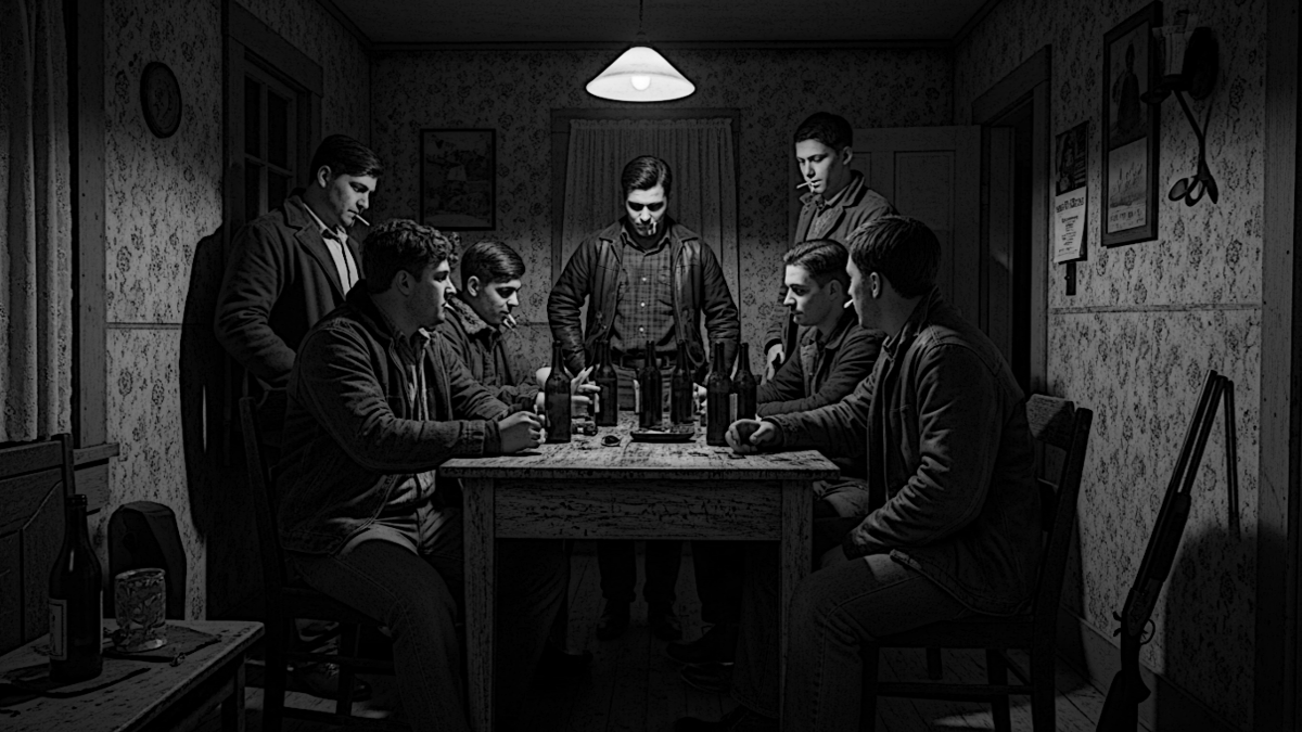 Ai generated image depicting the gathering at Joseph Malterer's home in February 1933, 2025. (Source: ImageFX)