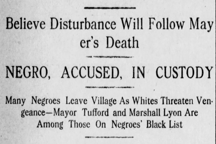 New Philadelphia, Ohio newspaper headline on the arrest of William Nickles, July 1917. (Source: newspapers.com)