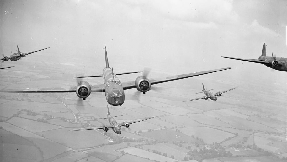 Vickers Wellingtons of 9 Squadron flying in formation. RAF photographer - This photograph CH 5 comes from the collections of the Imperial War Museums.
