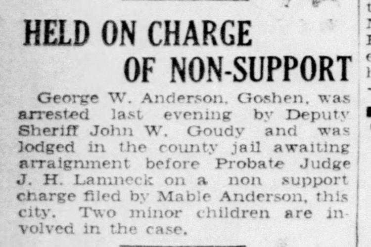 New Philadelphia, Ohio newspaper article on the Anderson family's issues, March 1938. (Source: newspapers.com)