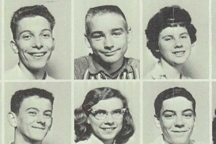 James T. Conway (top center) as a Sophomore in high school, 1962. (Source: ancestry.com)