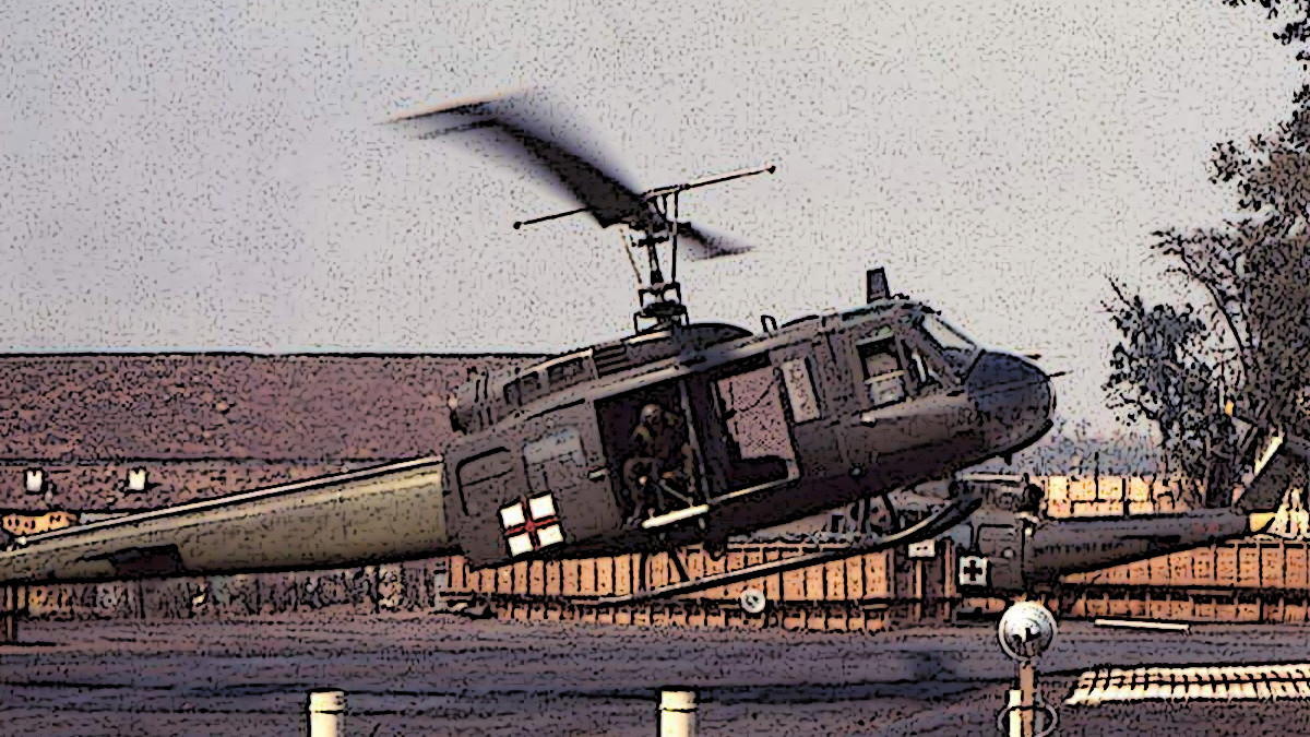 Helicopter of the 15th Medical Battalion of the 1st Cavalry Division in Vietnam, c. 1970. (Source: 15thmedbnassociation.org)