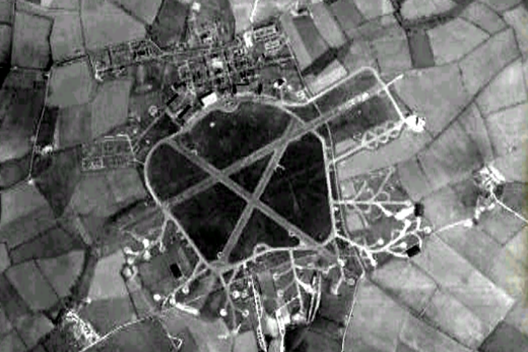 RAF Stradishall Airfield in Suffolk, England photographed in 1945. (Source: wikipedia.com)