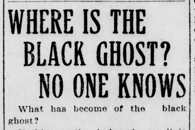 New Philadelphia, Ohio newspaper headline on the Black Ghost of Minnich Avenue, March 1914. (Source: newspapers.com)
