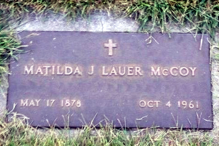 Josephine "Tillie" McCoy's headstone located in Grant County, Washington, 2020. (Source: findagrave.com)
