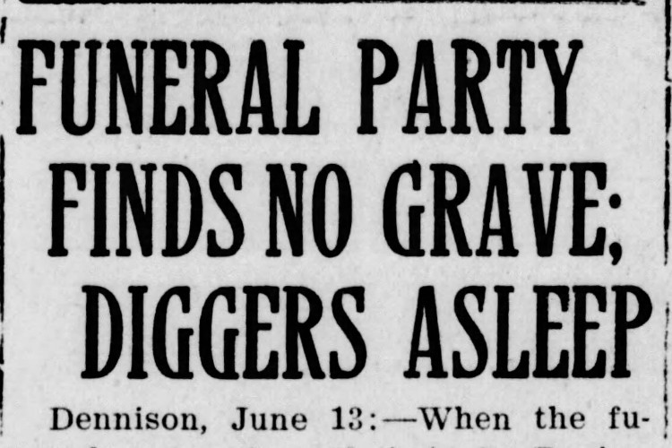 Newspaper headline for article on Antonio Repici's funeral, June 1913. (Source: newspapers.com)