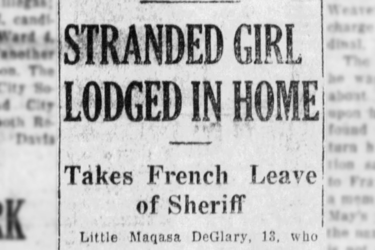 New Philadelphia, Ohio newspaper headline for an article on Maquesa D’Glarey, July 1925. (Source: newspapers.com)