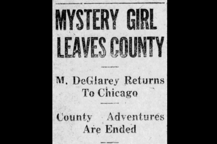 New Philadelphia, Ohio newspaper headline for an article on Maquesa D’Glarey departure, July 1925. (Source: newspapers.com)