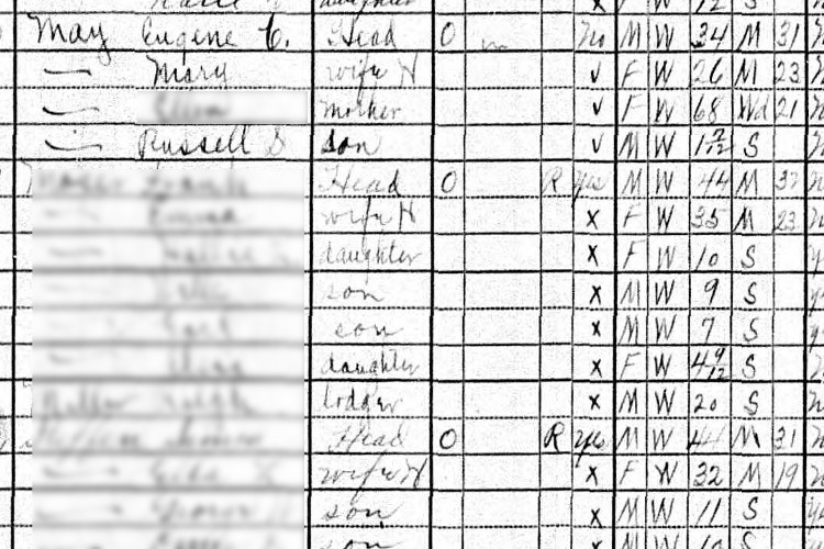 The May family recorded on the 1930 census for Sugar Creek Township, Wayne County, Ohio. (Source: familysearch.org)